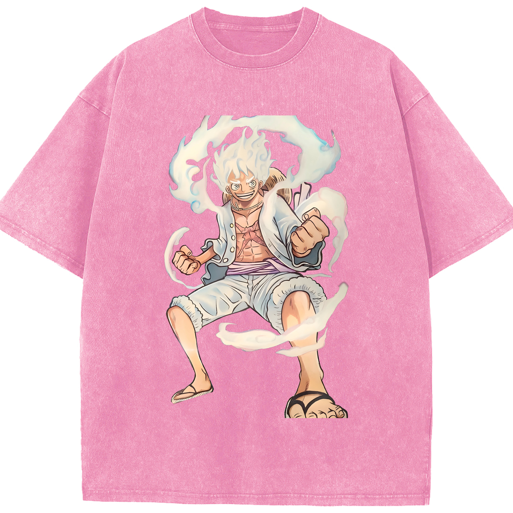 ワンピース モンキー・D・ルフィ ONE PIECE Monkey D. Luffy 綿100% ヴィンテージ風 半袖Tシャツ（フロントプリント）
